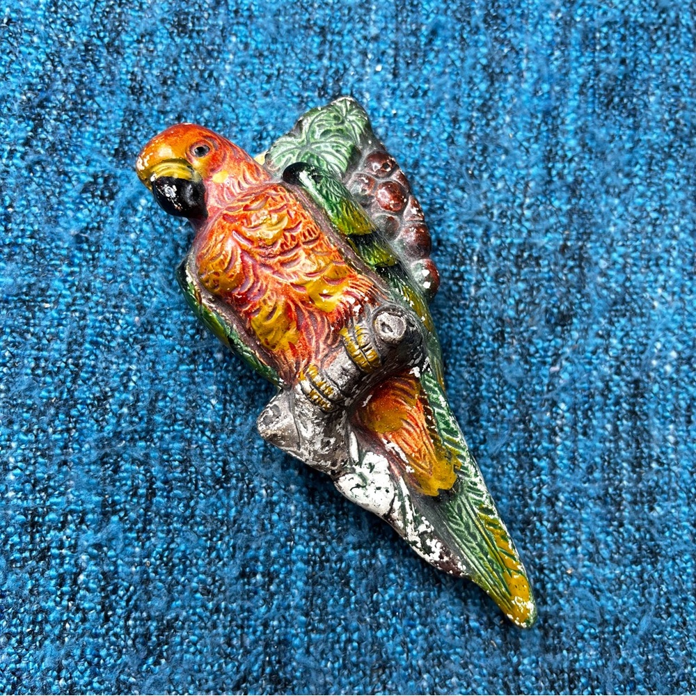 Made in Japan Ceramic Parrot Wall Pocket Hanging Decor